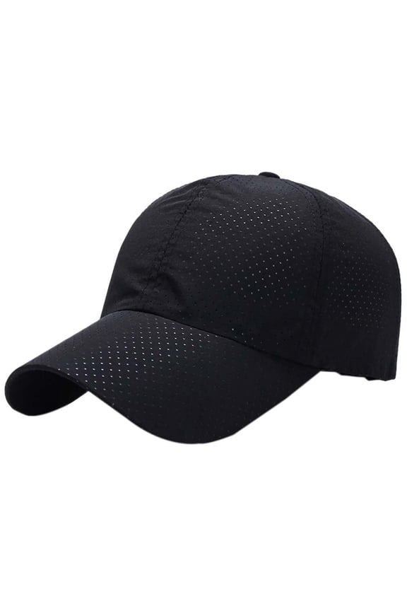 Baseball Hat Mesh Sports Hat Workout Tennis Hat for Men Women Adults Kids Outdoor Sports Quick Dry Black