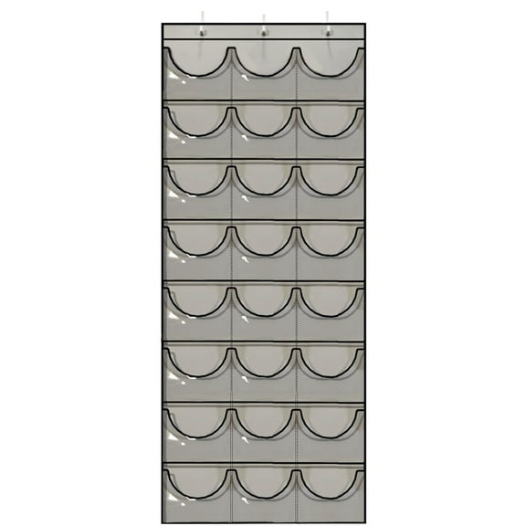 SHUWND Baseball Hat Rack 24 Clear Hanging Cap Organizer Complete with Over Door Hooks Traditional