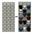 thumbnail image 1 of Baseball Hat Rack Over-The-Door Cap Organizer with 24 Clear Pockets & 2 Hooks, 1 of 8