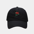 thumbnail image 1 of Baseball Hat Stylish Embroidered Rose Soft Top Fashionable Adjustable Dad Streetwear Sun Protection Summer Baseball Caps, 1 of 3