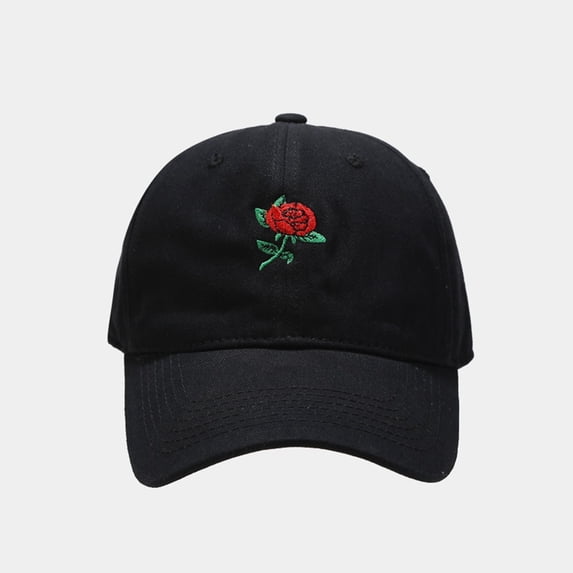 Baseball Hat Stylish Embroidered Rose Soft Top Fashionable Adjustable Dad Streetwear Sun Protection Summer Baseball Caps