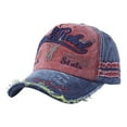 thumbnail image 1 of Baseball Hat Sun Caps CQXIDFH Unisex Washed Distressed Cotton Baseball Cap, Vintage Soft Adjustable Snapback Trucker Dad Hat, Casual Sun Visor Outdoor Headwear, Muslim Hat (Red, One Size), 1 of 3