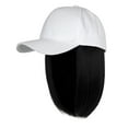thumbnail image 1 of Baseball Hat Sun Caps With Hair Extensions Straight Short Bob Hairstyle Adjustable Removable Wig For Woman Girl Ash Blonde Mix Blonde Hats, 1 of 3