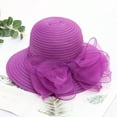 thumbnail image 1 of WCJM FemaleWomen Cap Wide Brim Summer Sun Hat For Party Wedding Purple, 1 of 6