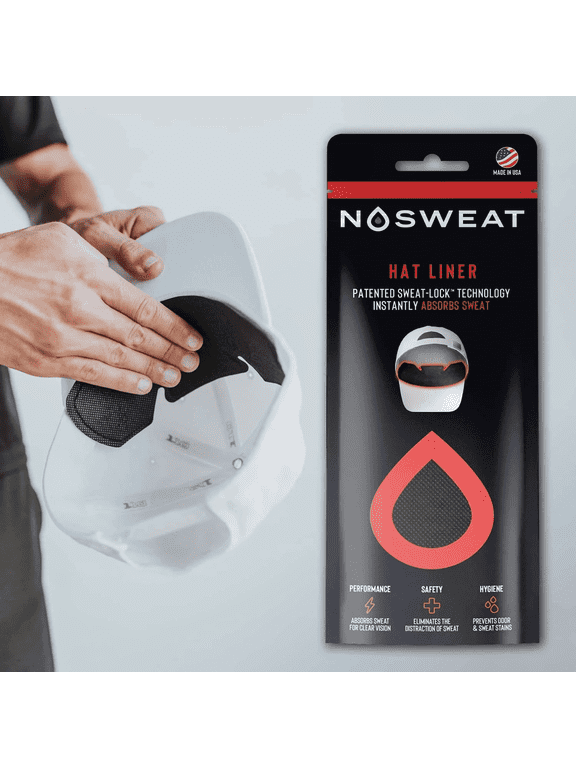 Baseball Hat Sweat Liners by NoSweat (6 Pack) - Hat Sweatband & Protector from Stains 100% Made in the USA