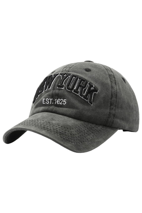 Baseball Hat Vintage Denim with Embroidered Letters New York Dad Adjustable Outdoor Ball Caps Black One Size