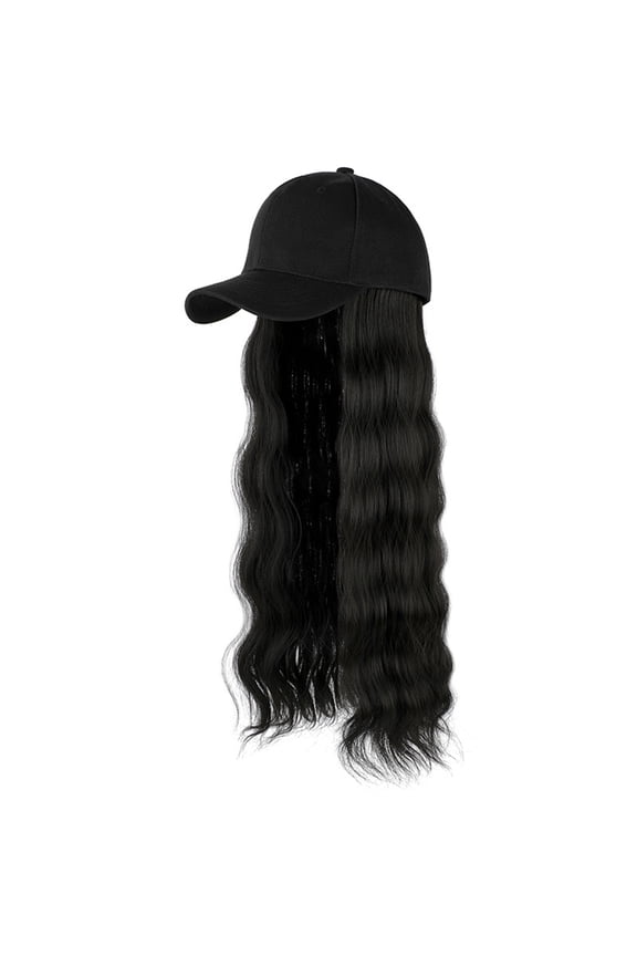 Baseball Hat Women Baseball Cap With Hair Extensions For Women Long Wavy Curly Hair Baseball Cap Hair