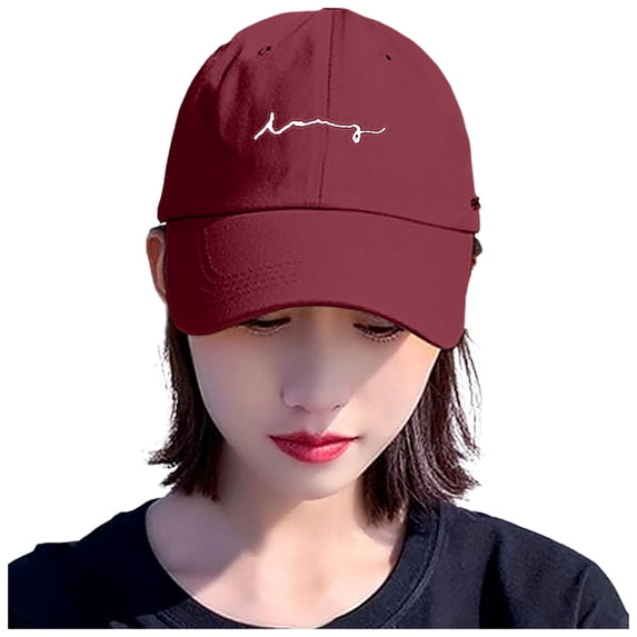 Baseball Hat for Women - Embroidered Vintage Style with Curved Brim Women's Basic Solid Color Retro Softtop Sunshade Baseball Cap