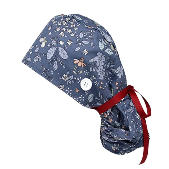 Baseball Hat for Women Scrub Cap With Buttons Bouffant Hat With Sweatband for And Mens