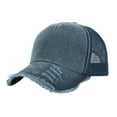 thumbnail image 1 of Baseball Hats for Men CQXIDFH Women's Distressed Cotton Mesh Baseball Cap, Adjustable Hip Hop Streetwear Sun Sport Hat for Summer Outdoor, Hijab Cap (Navy, One Size), 1 of 6