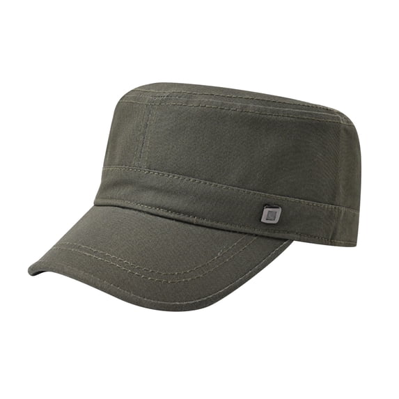 Baseball Hats for Women CQXIDFH Washed Cotton Flat Top Cap, Breathable Adjustable Sunscreen Hat, Embroidery Casual Headwear for Men Hiking Travel, Hijab Cap (Army Green, One Size)