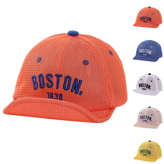 Baseball Hats for Boys Quick DryOrange Baseball Hat Breathable Mesh Toddler Boy Hat 1-4 Years