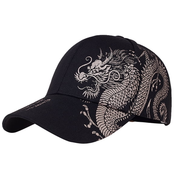 Baseball Hats for Men Dragon Pattern Fashion Dad Hat Cool Sun Cap for Women Ponytail Daily Accessory 3 Color