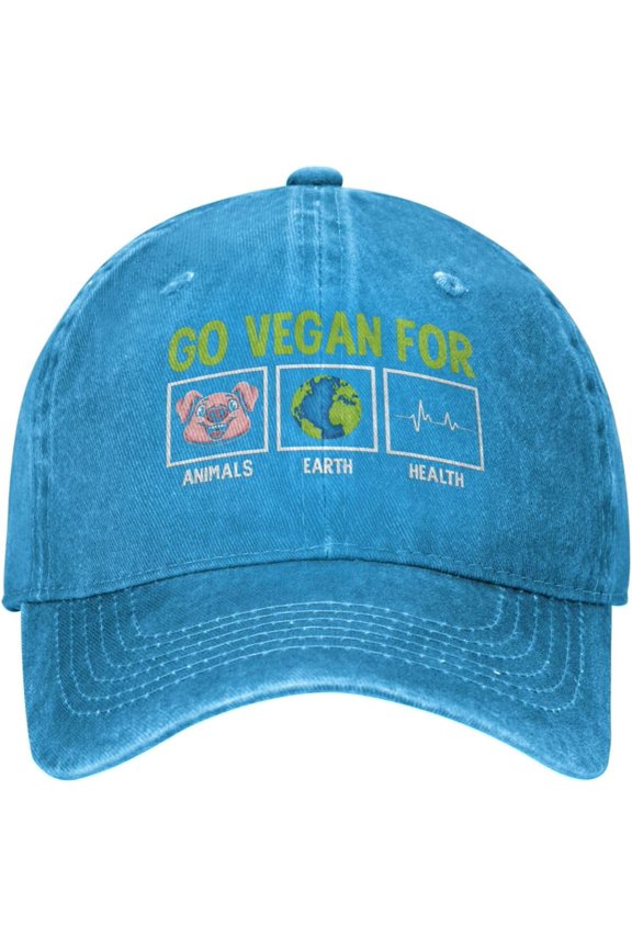 Baseball Hats for Men Vegan Vegetarian Baseball Hats for Women's Beach Cap Go Vegan for Animals Tennis Caps