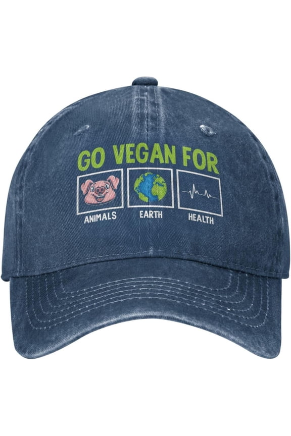 Baseball Hats for Men Vegan Vegetarian Baseball Hats for Women's Beach Cap Go Vegan for Animals Tennis Caps