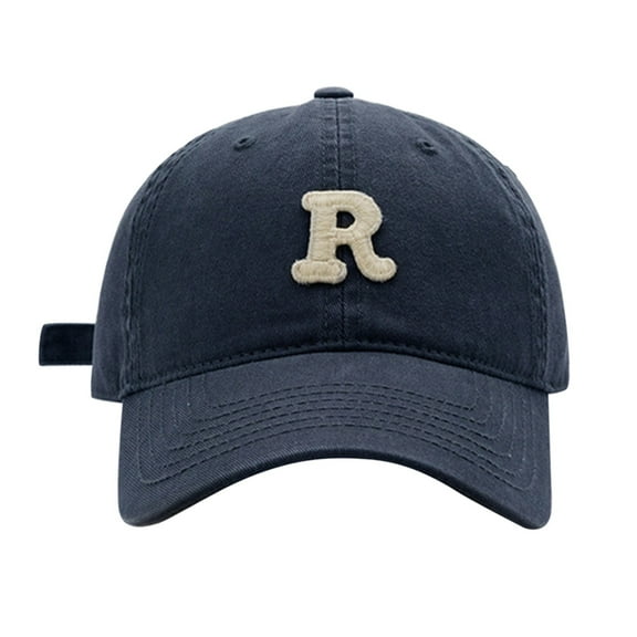 Baseball Hats for Men Women Spring/Summer Big Head Soft Top R Letter Solid Duck Tongue Baseball Cap Beach Fashion Hat