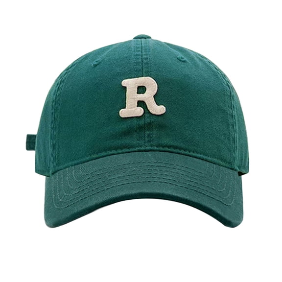 Baseball Hats for Men Women Spring/Summer Big Head Soft Top R Letter Solid Duck Tongue Baseball Cap Beach Fashion Hat