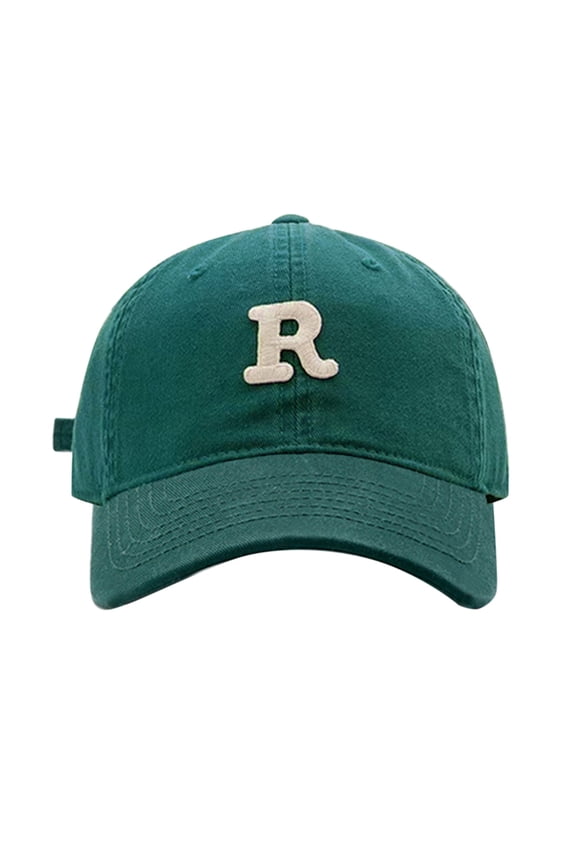 Baseball Hats for Men Women Spring/Summer Big Head Soft Top R Letter Solid Duck Tongue Baseball Cap Beach Fashion Hat