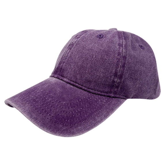 Baseball Hats for Women CQXIDFH Solid Adjustable Baseball Cap, Unisex Outdoor Trucker Hat, Large Brim Sunshade Headwear, Visor Hat (Purple, M)