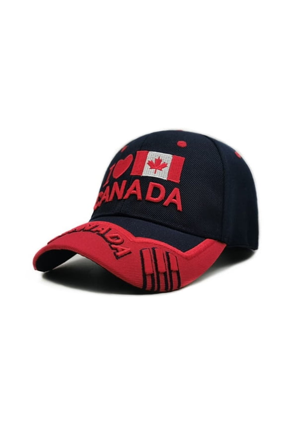 Baseball Hats for Women Men Canadian Maple Leaf Flag Embroidered Adult Adjustable Outdoor Baseball Caps Brick Red One Size