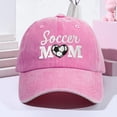 thumbnail image 1 of Baseball Hats for Women Men Embroidered Soccer Mom Love Washed Casual Outdoor Breathable Shade Sun Protection Summer Adjustable Baseball Caps, 1 of 3