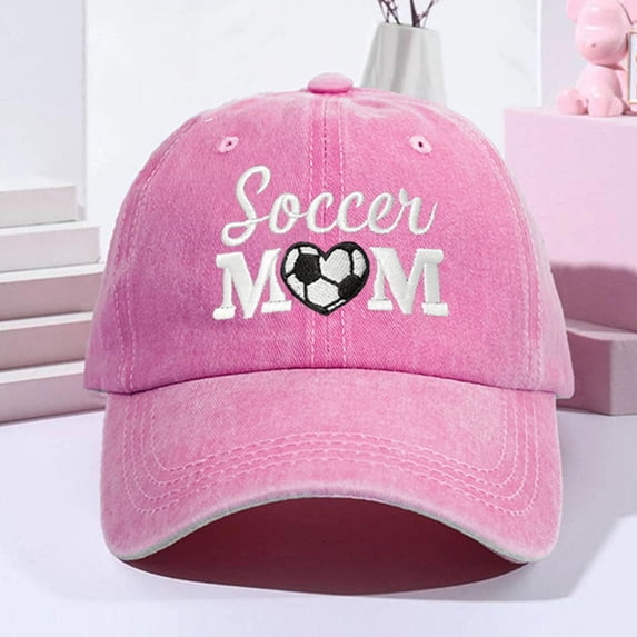 Baseball Hats for Women Men Embroidered Soccer Mom Love Washed Casual Outdoor Breathable Shade Sun Protection Summer Adjustable Baseball Caps