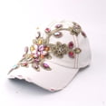 thumbnail image 1 of Baseball Hats for Women VLOOCKLW Studded Rhinestone Crystals Adjustable Ponytail Mesh Baseball Cap Shiny Bling Casual Sports Cap Breathable Sun Hat, 1 of 5