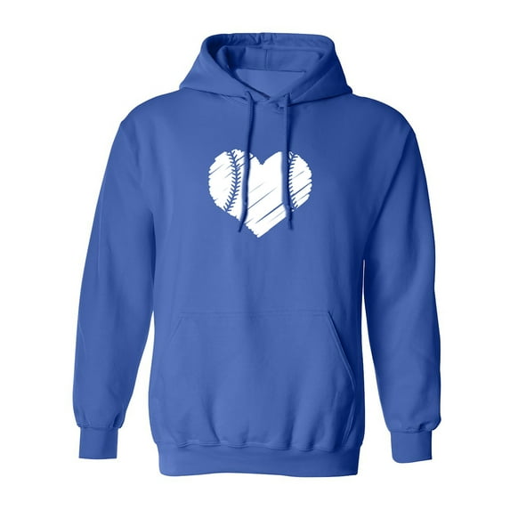 Baseball Heart Adult Hooded Sweatshirt