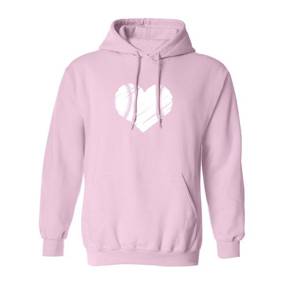Baseball Heart Adult Hooded Sweatshirt