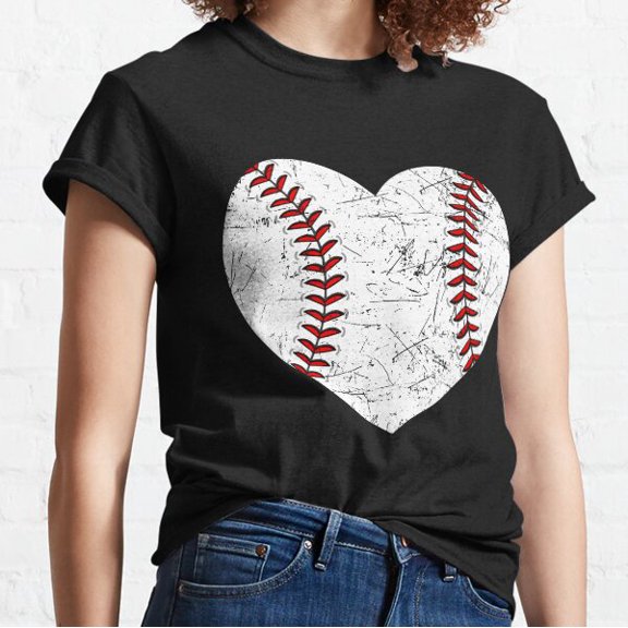 Baseball Heart Fun Mom Dad Men Women Softball Classic T-shirt