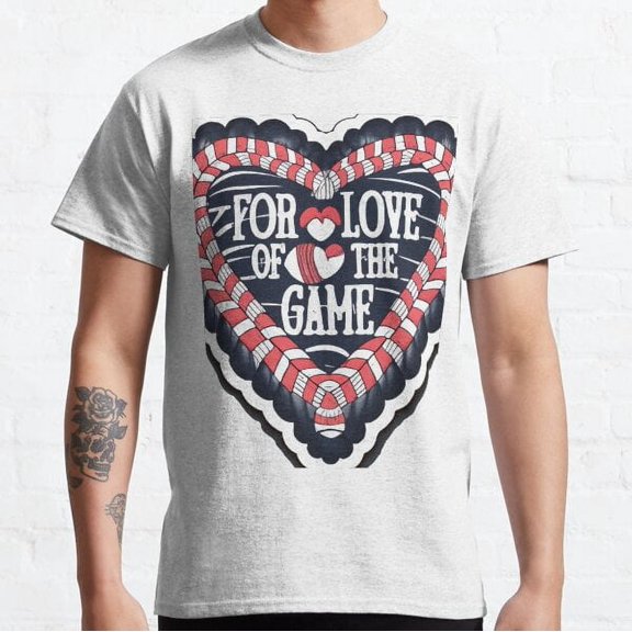 Baseball Heart Lace For Love Of The Game Calligraphy Classic T-shirt