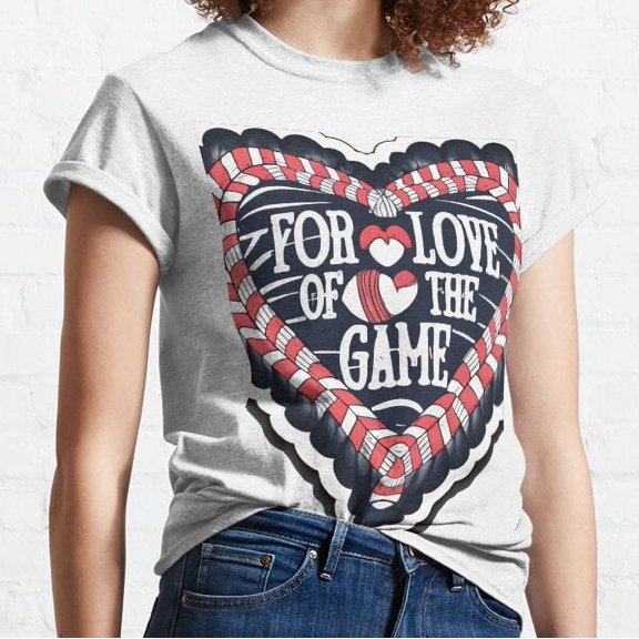 Baseball Heart Lace For Love Of The Game Calligraphy Classic T-shirt