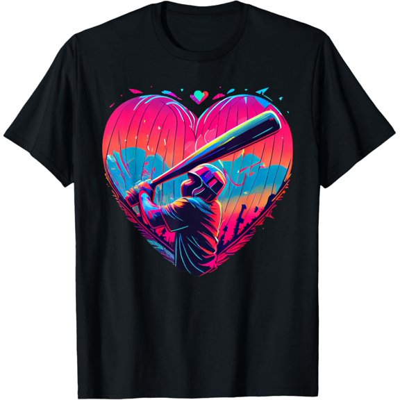Baseball Heart Shirt Baseball Valentine Shirt Valentine Graphic T-Shirt