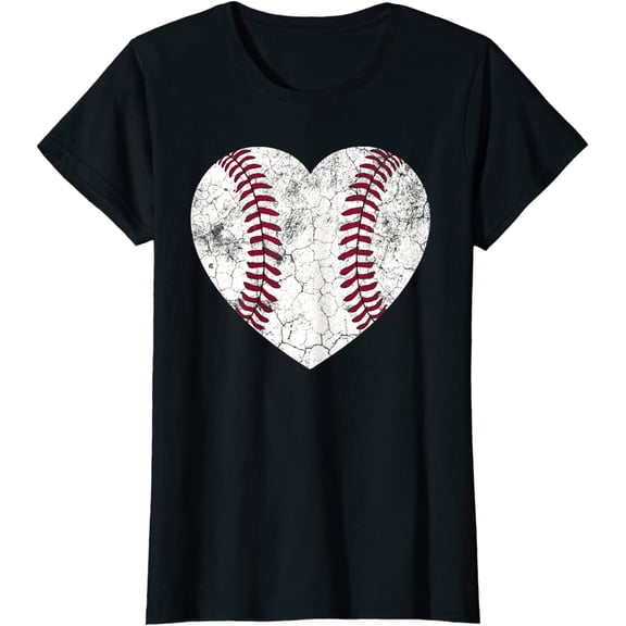 Baseball Heart Shirt Cute Softball Gift T-Shirt