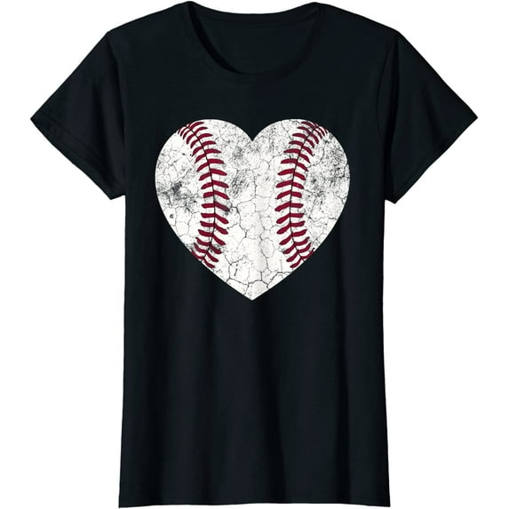 Baseball Heart Shirt Cute Softball Gift T-Shirt