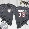 thumbnail image 1 of Baseball Heart Shirt With Number And Name, Baseball Tshirt, Baseball Mom Shirt, Baseball Team Outfit, game best time day, 1 of 5