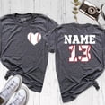 thumbnail image 1 of Baseball Heart Shirt With Number And Name, Baseball Tshirt, Baseball Mom Shirt, Baseball Team Outfit, game best time day, 1 of 5