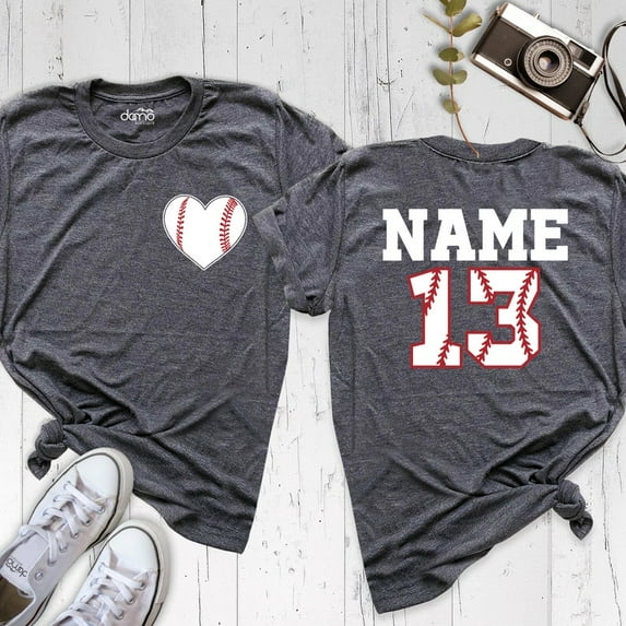 Baseball Heart Shirt With Number And Name, Baseball Tshirt, Baseball Mom Shirt, Baseball Team Outfit, game best time day