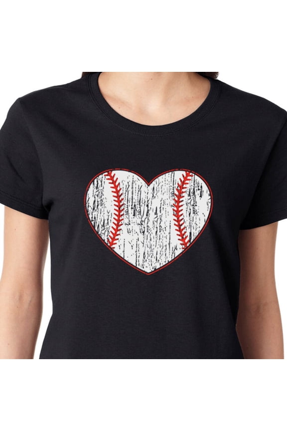 Baseball Heart T Shirt - Baseball Womens T-Shirt. Vintage Baseball Heart Graphic Sport Game Plus Size Shirt Funny Cute Baseball Mom Shirt Unisex S-5XL Hot Trending Shirt, Vintage Birthday Gift