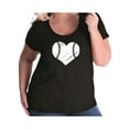 thumbnail image 1 of Baseball Heart Womens Plus Size Scoopneck Tee, 1 of 1