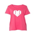 thumbnail image 1 of Baseball Heart Womens Plus Size Scoopneck Tee, 1 of 1