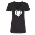 thumbnail image 1 of Baseball Heart Womens V-Neck T-Shirt, 1 of 2