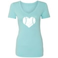 thumbnail image 1 of Baseball Heart Womens V-Neck T-Shirt, 1 of 3