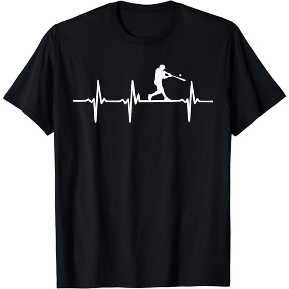 Baseball Heartbeat T-Shirt For Baseball Players And Fans