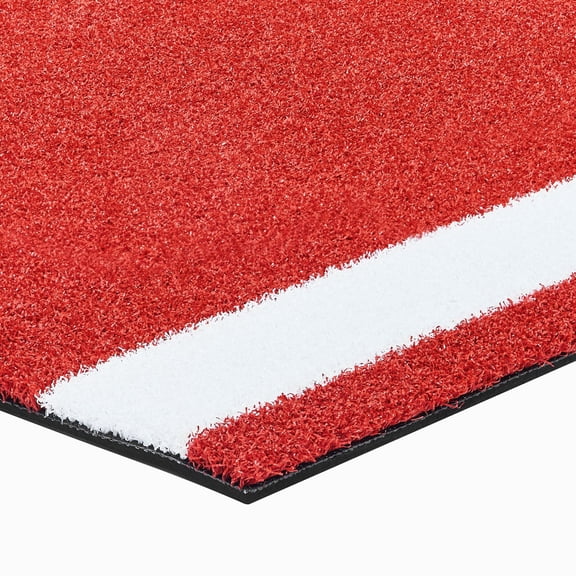 Baseball Hitting Mat,12x6 ft Batting Cage Mat,Batters Box Turf Mats,Softball Batting Practice Equipment with Home Plate&Anti Fade Turf,Portable Training Aid for Indoor Outdoor,Red