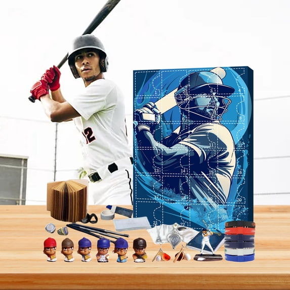 Baseball Holiday Countdown Set 24 Days Advent Calendar with Blind Collectibles Christmas for Sports Fans
