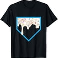 thumbnail image 1 of Baseball Home Home Plate Drip White Ice Cream with Sprinkle T-Shirt, 1 of 4