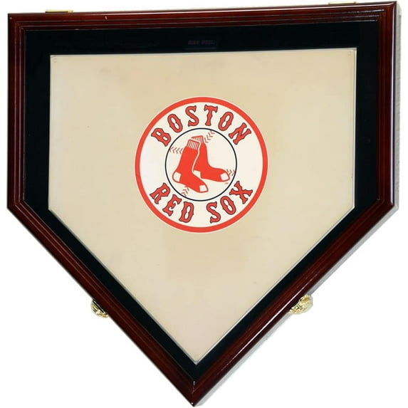 Baseball Home Plate Base Display Case Cabinet (for Full-Size Base) (Cherry)