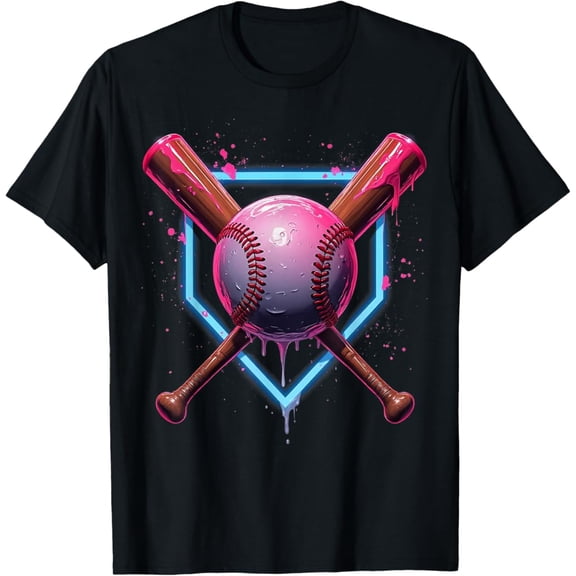 Baseball Home Plate Drip Baseball Bat, Baseball Drip Unisex Men Women T-Shirt S-5Xl - Best Birthday Gifts