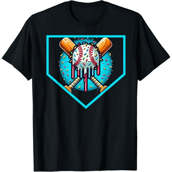 Baseball Home Plate Drip shirt Ice Cream Softball & Baseball T-Shirt